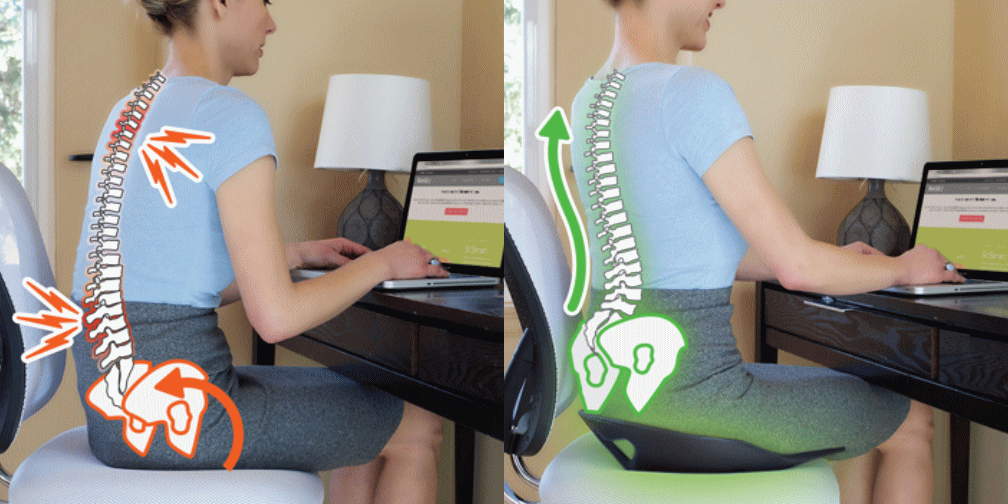 座位の悪い姿勢と良い姿勢